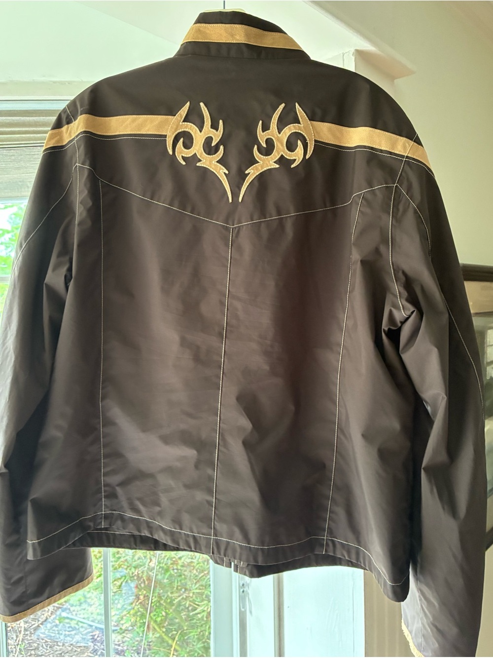 Bogner chocolate brown and tan suede weather gear windbreaker
